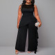 SC Plus Size Lace Patchwork Loose Jumpsuit NNWF-3047