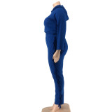 SC Plus Size Solid Color Hooded Tassel Two Piece Pants Set OSIF-21278