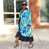 SC Plus Size Print Irregular Loose Shirt Dress NNWF-8028