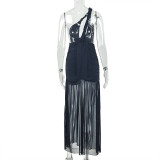 SC Solid Color Sleeveless Split Maxi Dress GJYO-303131