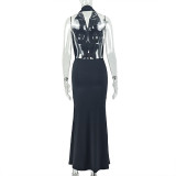 SC Sleeveless Backless Ruched Maxi Dress GJYO-303885