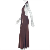 SC Sleeveless Backless Ruched Maxi Dress GJYO-303885