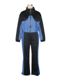 SC Denim Patchwork Coat And Pants Two Piece Set SH-391297