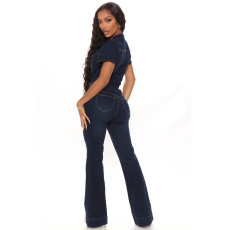 SC Plus Size Fashion Casual Denim Jumpsuit LX-3532