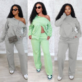 SC Long Sleeve Solid Color Two Piece Pants Set SH-391434