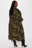 SC Camouflage Print Holes Long Trench Coat SH-391323