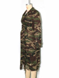 SC Camouflage Print Holes Long Trench Coat SH-391323
