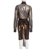 SC Solid Color Tie Up Tops Tight Fifth Pants Two Piece Set GSBD-J25ST338