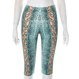 SC Snake Print Tight Fifth Pants GSBD-D25PT151