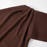 SC Solid Color Off Shoulder Loose Mini Dress GSZM-H24DS263