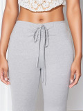 SC Solid Color Ruched Micro Flare Pants GZJF-6615