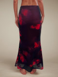 SC Retro Print Slim Long Skirts GZJF-6630