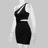 SC Hollow Out Single Shoulder Mini Dress YMYF-8925