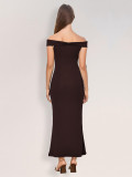 SC One Shoulder Solid Color Maxi Dress GZJF-10152
