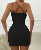 SC Ruched Slash Shoulder Mini Dress YMYF-8923