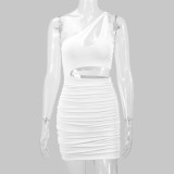 SC Hollow Out Single Shoulder Mini Dress YMYF-8925