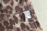 SC Leopard Print Off Shoulder Fifth Pants 2 Piece Set GJYO-919088