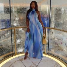 SC Print Gradient Color Sleeveless Maxi Dress GJYO-302383