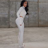 SC Long Sleeve Zipper Solid Two Piece Pants Set GJYO-919089