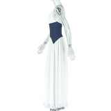 SC Deep V Neck Ruched Tapered Waist Maxi Dress GJYO-302623