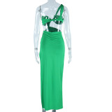 SC Solid Color Backless Split Maxi Dress GJYO-298270