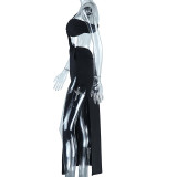 SC Solid Color Backless Split Maxi Dress GJYO-298270
