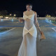 SC Sexy Mesh Sleeveless Solid Color Maxi Dress GAXB-D098DS