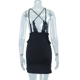 SC Hollow Out Lace Patchwork Split Mini Dress GJYO-297899
