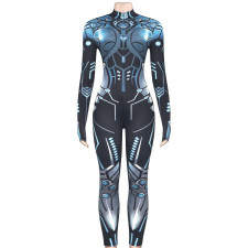 SC Mecha Print Long Sleeve Jumpsuit GAXB-W279JP