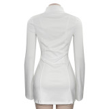 SC Long Sleeve V Neck Mini Dress GAXB-D036DS