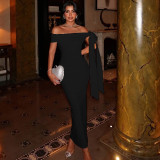 SC One Shoulder Solid Color Maxi Dress GJYO-302332