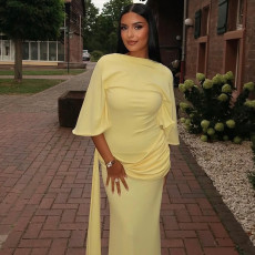SC Solid Color Backless Split Maxi Dress GJYO-303387