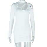 SC Solid Color Long Sleeve Bodycon Dress GJYO-301968