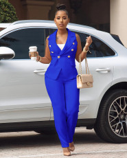SC Sleeveless Vest Blazer Two Piece Pants Set AIL-032
