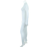 SC Solid Color Zipper Tight Jumpsuit GJYO-003990