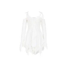 SC Solid Color Irregular Sling Mini Dress ASL-6696