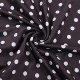 SC Polka Dots Print V Neck Mini Dress FL-25387