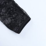 SC Sexy Lace Solid Color Long Sleeve Tops FL-25236