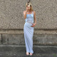 SC Solid Color Hollow Out Maxi Dress FL-25357SC