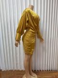 SC Solid Color Backless Mini Dress GMYU-6510