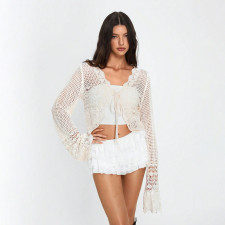 SC Long Sleeve Knits Hollow Out Cardigan Coat GMJF-50173