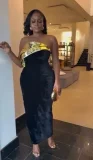 SC One Shoulder Solid Color Maxi Dress GMYU-9253