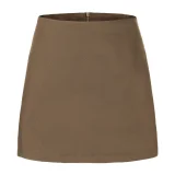 SC Solid Color Double-slit Zipper Culottes ANDF-7762