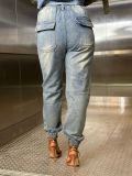 SC Plus Size Fashion Drawstring Jeans GYLN-2047