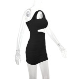 SC Water Ripple Off Shoulder Sexy Mini Dress YMYF-9264
