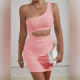 SC Water Ripple Off Shoulder Sexy Mini Dress YMYF-9264