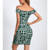 SC One Shoulder Print Mini Dress YMYF-9319