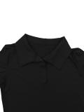 SC Plus Size Short Sleeve Solid Color Knits Midi Dress ZDF-31705