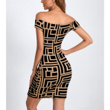 SC One Shoulder Print Mini Dress YMYF-9319