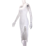 SC Water Ripple Split Sexy Long Dress YMYF-9251